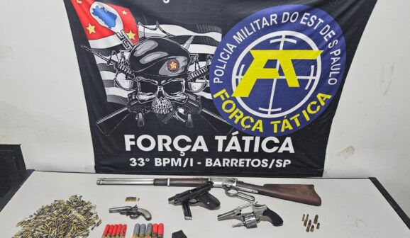 Polícia Militar prende suspeitos e encontra armas e munições (Foto: O Diário de Barretos)
