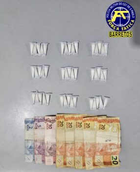 Mãe e filho são detidos pela PM na prática de tráfico (Foto: O Diário de Barretos)