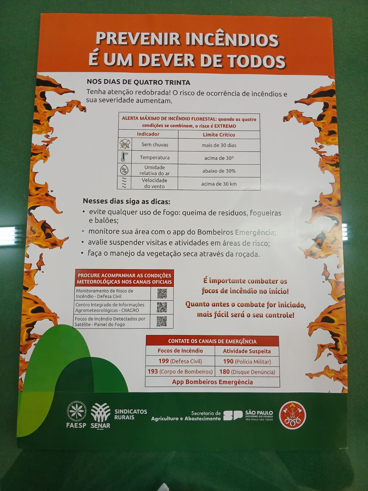 Campanha orienta sobre prevenção de incêndios