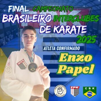 O professor Silvio Ricardo Rodrigues que coordena o projeto de Karate de Barretos, informou que o atleta Enzo Papel, que reside em Bebedouro