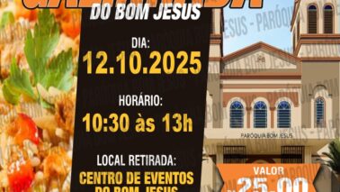 A comunidade católica do Bom Jesus divulgou que está agendado para o dia 12 de outubro, Dia de Nossa Aparecida, a tradicional promoção da galinhada da Paróquia do Bom Jesus.