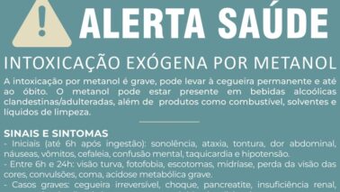 Vigilância Estadual alerta para risco de intoxicações por metanol
