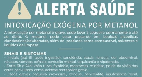 Vigilância Estadual alerta para risco de intoxicações por metanol