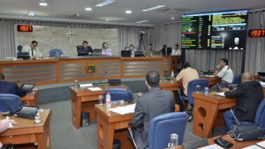 Vereadores durante a sessão ordinária realizada no dia 1º de setembro (Foto: Divulgação)