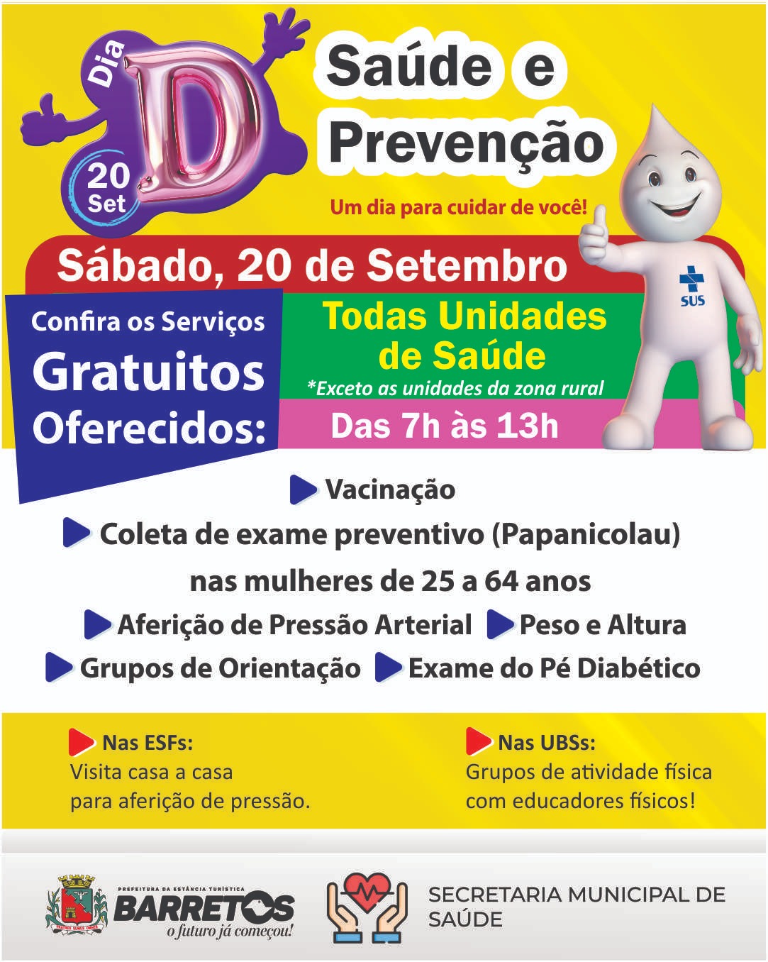 Saúde prepara ação especial para o próximo sábado