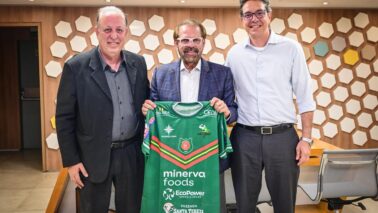 O presidente do Barretos Esporte Clube, advogado Marcelo Rios Witzel, acompanhado do vice-presidente Júlio Samara, estiveram na sede da Federação Paulista de Futebol nesta quinta-feira (2)