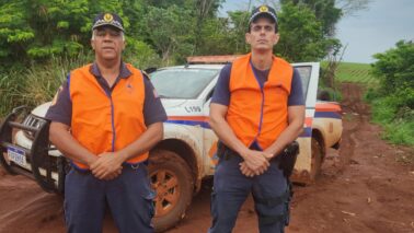 TESTE: Isaias e Elton da Defesa Civil e Guarda Municipal de Guaíra Sirenes de alerta de hidrelétrica são testadas na região