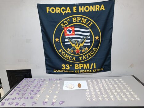 Polícia Militar aborda suspeito em prática de tráfico no bairro Pereira (Foto: O Diário de Barretos)