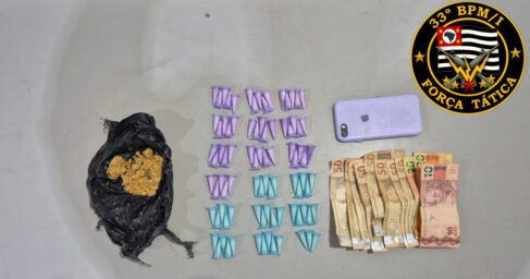 Polícia Militar detém suspeito na prática de tráfico de entorpecente (Foto: O Diário de Barretos)