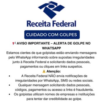 Receita Federal esclareceu sobre prática de golpe (Foto: Divulgação)