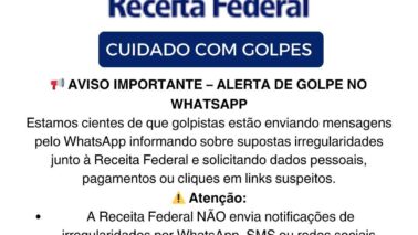 Receita Federal esclareceu sobre prática de golpe (Foto: Divulgação)