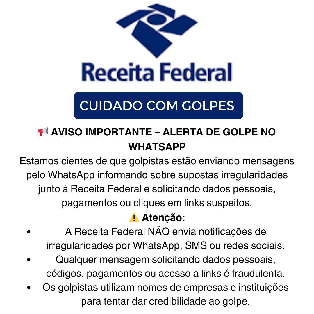 Prefeitura alerta para golpe que envolve Receita de Federal