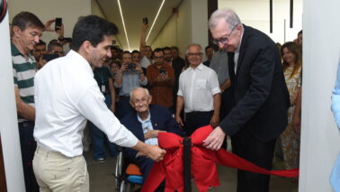 Fundador Monteiro Filho acompanhou a entrega da revitalização da sede do GMB ao lado de diretores, autoridades e convidados
