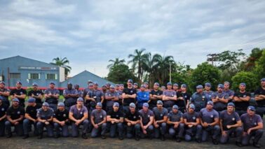 Policiais que participaram das atividades de capacitação na sede do Batalhão de Barretos (Foto: Divulgação)