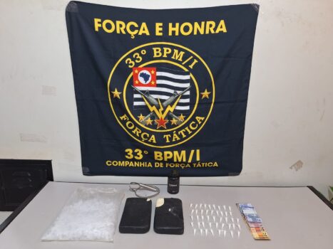 Polícia Militar detém suspeito e apreende mais de 2 kg de pasta base de cocaína (Foto: O Diário de Barretos)