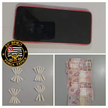 Jovem é detido pela Polícia Militar por tráfico de entorpecente (Foto: O Diário de Barretos)