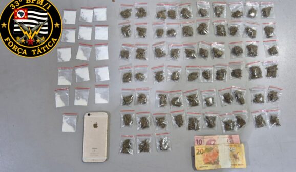 Polícia Militar detém autor e apreende drogas no conjunto Newton Siqueira Sopa (Foto: O Diário de Barretos)