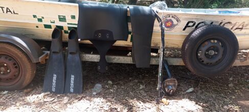 Polícia Ambiental flagra infratores em área de pesca proibida no Rio Grande (Foto: O Diário de Barretos)