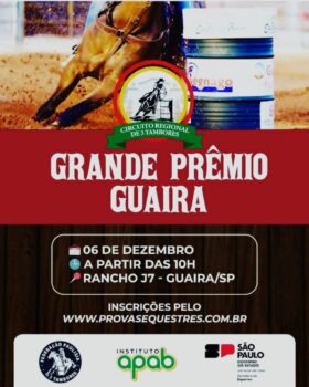 A Federação Paulista de 3 Tambores, em parceria com o Instituto APAB e a Secretaria de Esportes de Governo de São Paulo promovem neste sábado (6), no Rancho J7