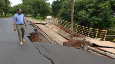 Empresa é acionada após desabamento durante temporal