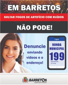 Município divulga proibição sobre soltura de fogos de artifício