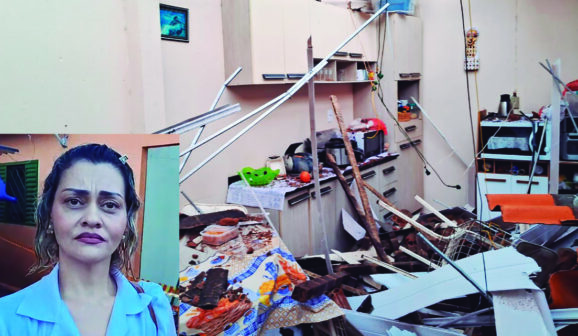 Desabamento durante temporal deixa pai e filho feridos em Barretos