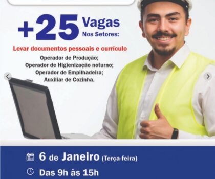 Feirão de Empregos oferece 25 vagas