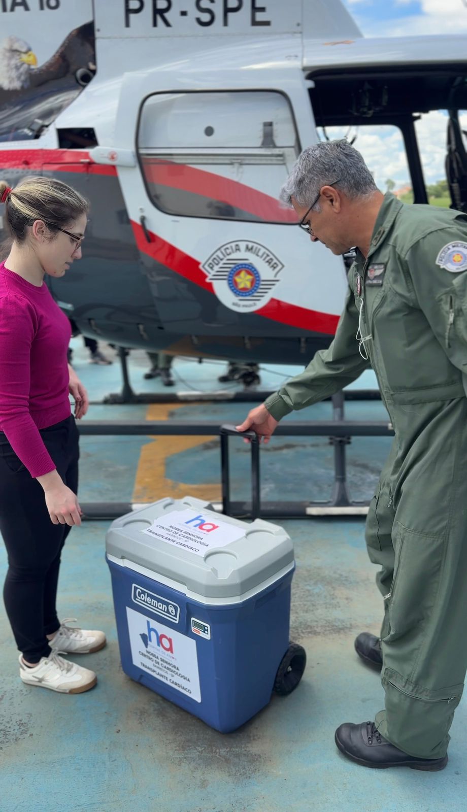 Santa Casa faz 14º transplante cardíaco com apoio de helicóptero da PM