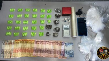 Polícia Militar detém suspeito e apreende mais de meio quilo de drogas (Foto: O Diário de Barretos)