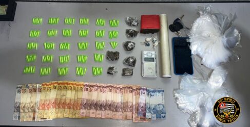 Polícia Militar detém suspeito e apreende mais de meio quilo de drogas (Foto: O Diário de Barretos)