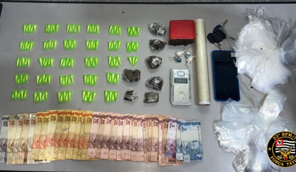 Polícia Militar detém suspeito e apreende mais de meio quilo de drogas (Foto: O Diário de Barretos)