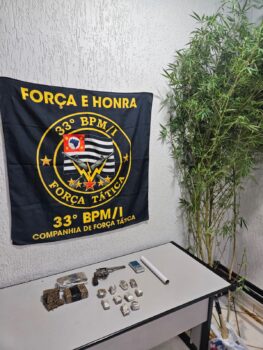 Polícia Militar aborda infratores e apreende arma de fogo e maconha (Foto: O Diário de Barretos)