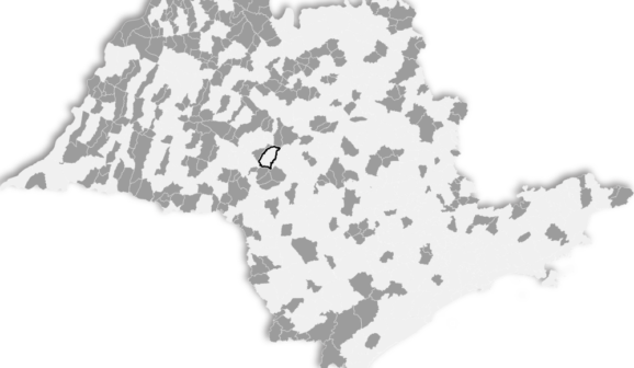 Mapa paulista com cidades em destaque onde não ocorreram homicídios
