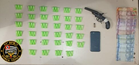 Homem é detido pela PM com droga e arma (Foto: O Diário de Barretos)