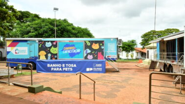 Carreta do programa Caminho da Capacitação no Recinto Paulo de Lima Correa (Foto: Jânio Munhoz)