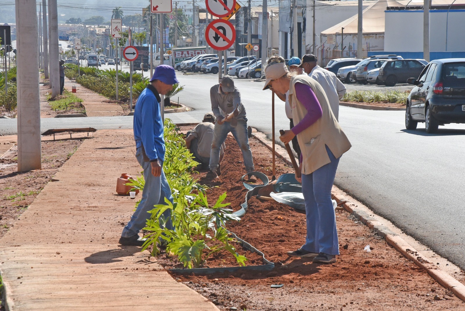 Obra de reurbanização da avenida Necker avança com paisagismo