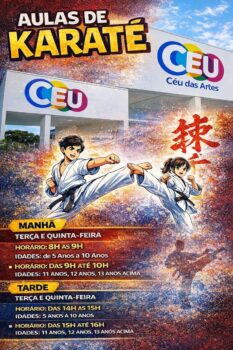 Os interessados em praticar karatê podem fazer matrícula no projeto oferecido no CEU das Artes.