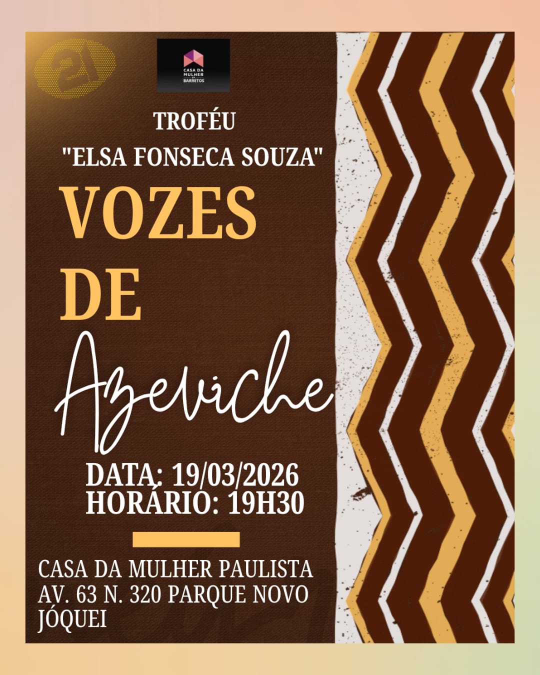 Casa da Mulher entrega Troféu “Elsa Fonseca Souza” nesta quinta