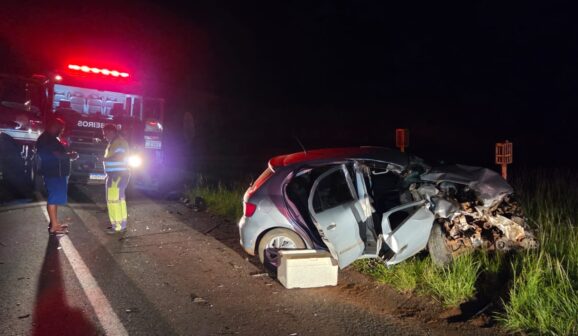 Colisão entre carro e caminhão deixa condutor ferido na Faria Lima (Foto: O Diário de Barretos)
