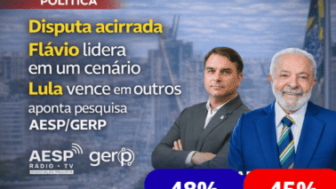 Pesquisa aponta diferença numérica dentro da margem de erro e reforça o ambiente de forte polarização Pesquisa aponta diferença numérica dentro da margem de erro e reforça o ambiente de forte polarização