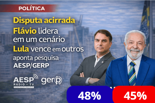 Pesquisa AESP/GERP aponta disputa acirrada entre Flávio Bolsonaro e Lula