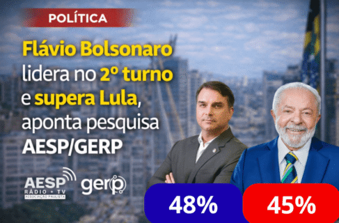 Pesquisa aponta vantagem numérica de Flávio dentro da margem de erro e reforça o ambiente de forte polarização