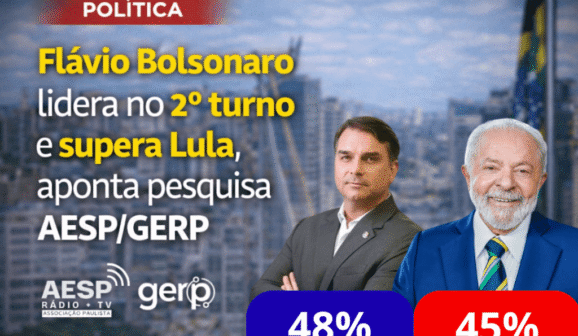 Pesquisa aponta vantagem numérica de Flávio dentro da margem de erro e reforça o ambiente de forte polarização