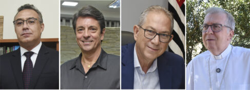 Juiz Luiz Fernando, Vereador Lupa, prefeito Odair e bispo Dom Milton