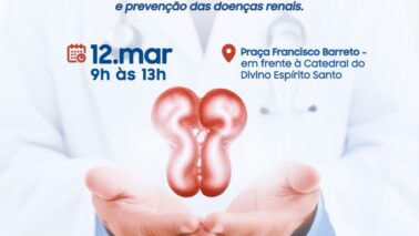 Ação do Dia do Rim está prevista para esta quinta-feira (12), em frente à Catedral