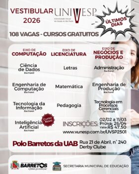 Inscrições para Vestibular da Univesp 2026 até esta quarta-feira