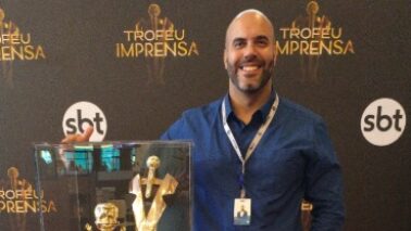 Vinícius Freitas esteve nas gravações do Troféu Imprensa