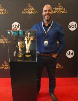 Vinícius Freitas esteve nas gravações do Troféu Imprensa