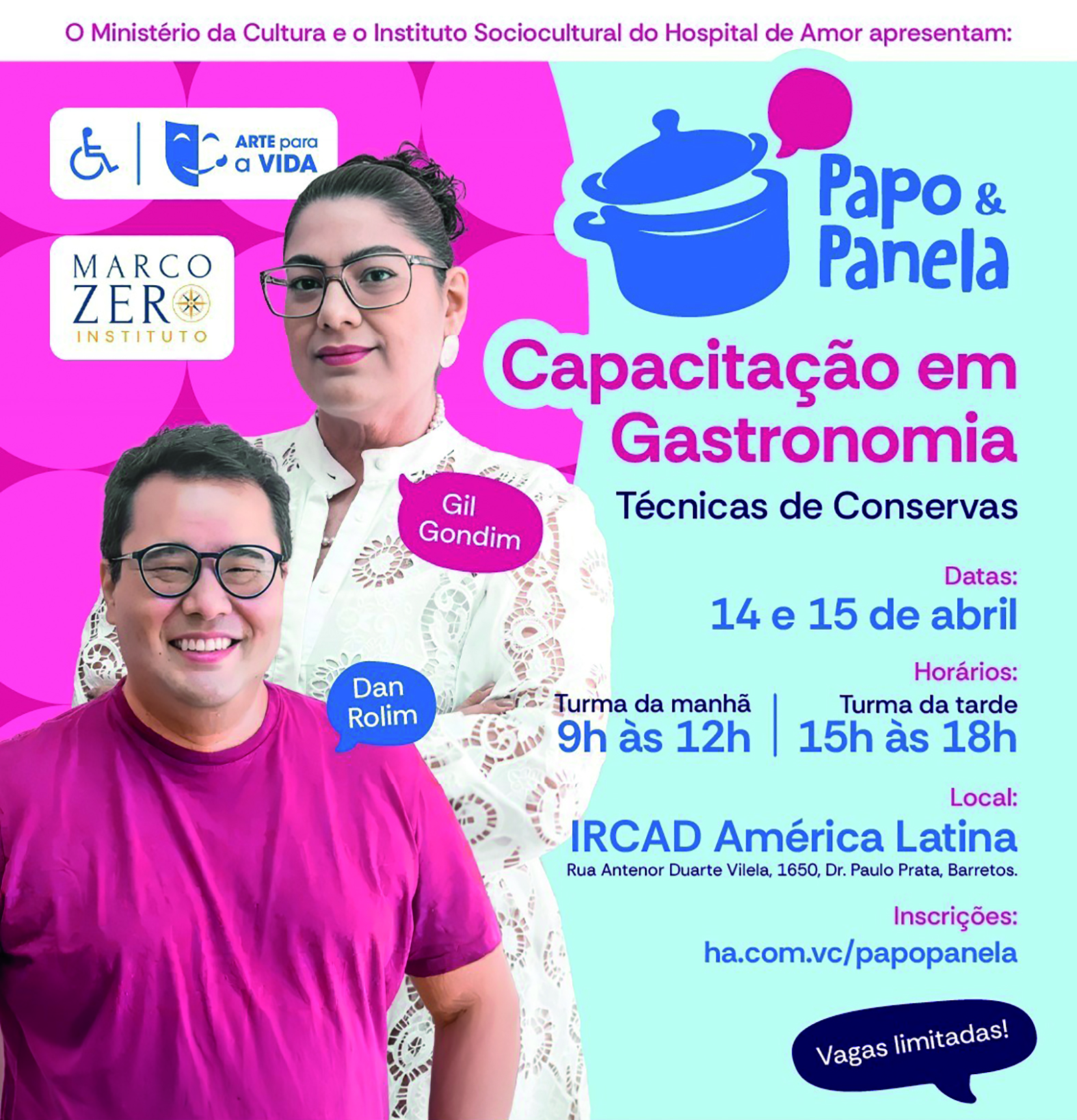 Capacitação gratuita em gastronomia reúne chefs no IRCAD 
