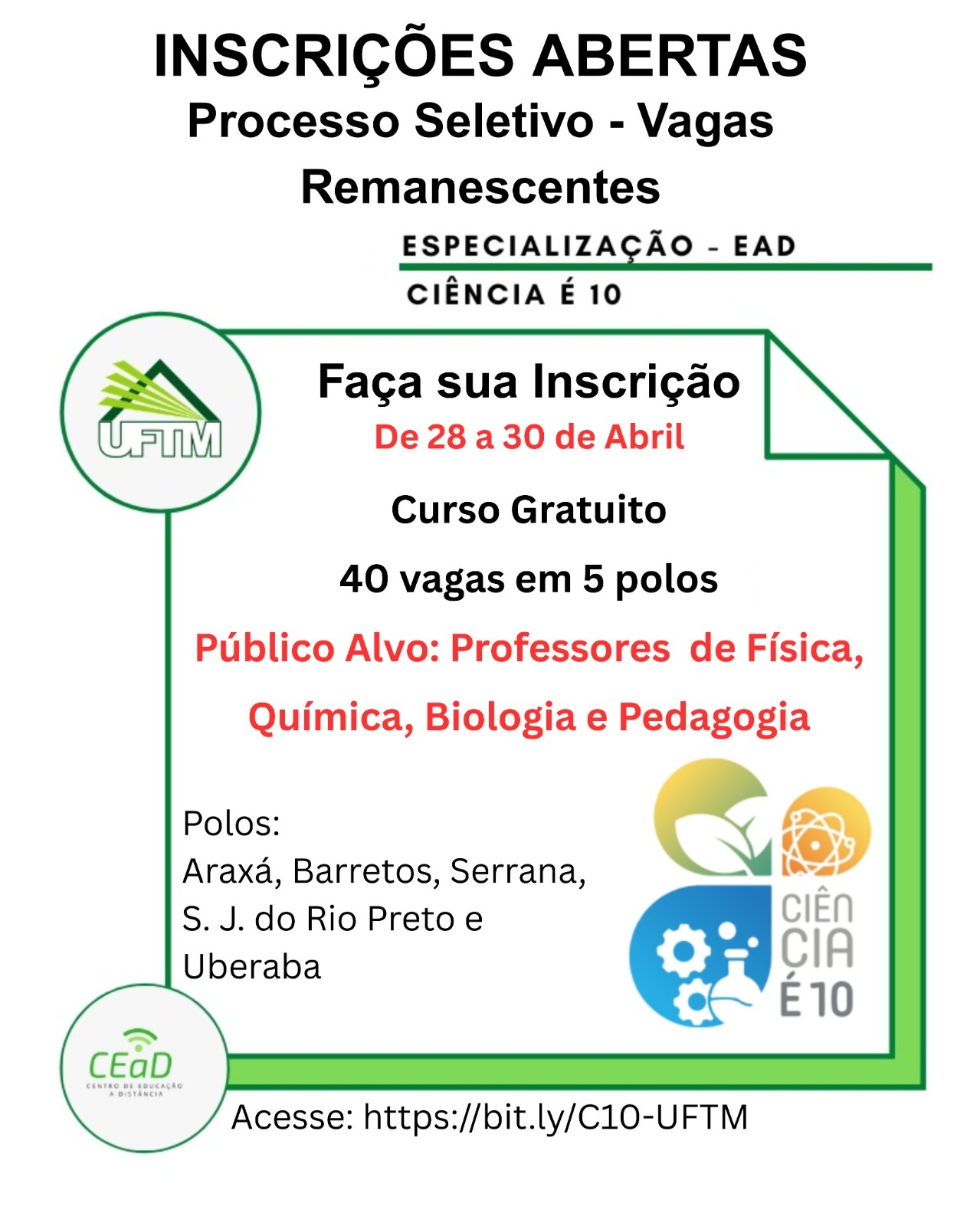 Inscrições para pós-graduação terminam nesta quinta